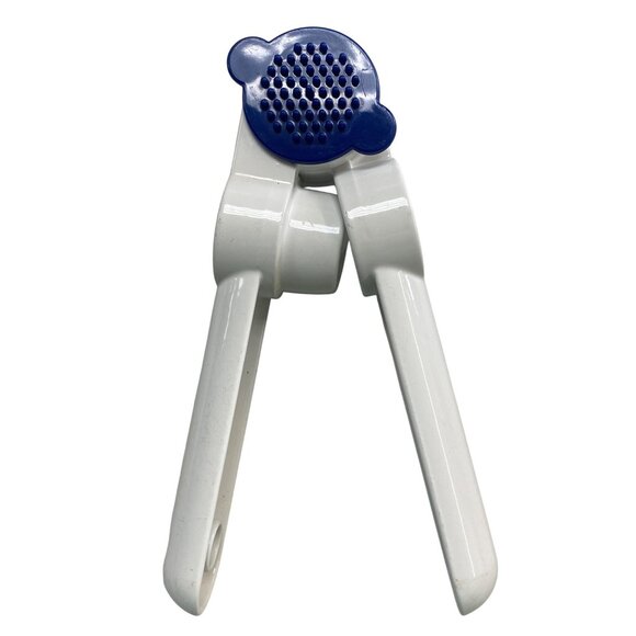 Tupperware White & Blue Garlic Press - Picture 1 of 6